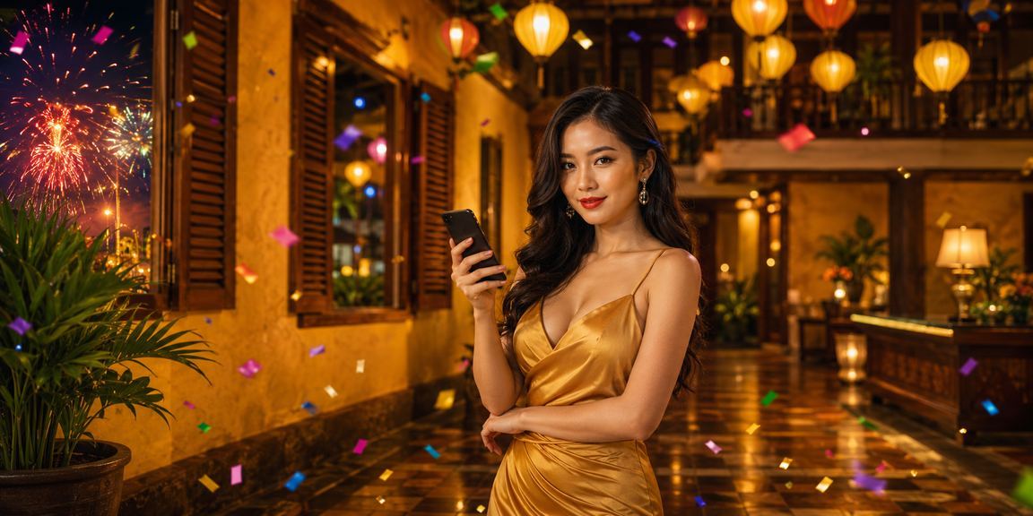 Người chơi thưởng thức xổ số qua điện thoại tại Hội An vào buổi tối